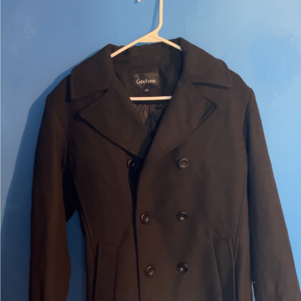GioVannucci Men's Black Pea Coat